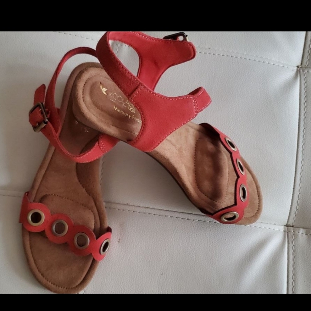 Koolaburra by UGG Women's Leira Heeled Sandal, Ember Glow, SZ 6 - Picture 1 of 4